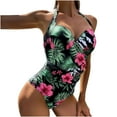 thumbnail image 3 of QUNYINEY Womens Swimsuits One Piece Spaghetti Straps Hawaiian Bathing Suit Tummy Control High Waisted Swimwear, 3 of 3