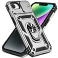thumbnail image 5 of for iPhone 16e Rugged Phone Case with Sliding Camera Cover, Kickstand TPU Bumper Drop Proof Durable Military Grade Protective Case Cover for iPhone 16e, Silver, 5 of 10
