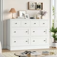 thumbnail image 2 of Homfa Horizontal White Dresser, 8 Drawers Combo Dresser for Bedroom, Modern Wood Chest of Drawers for Living Room, 2 of 7