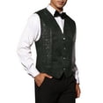 thumbnail image 4 of INSPIRE CHIC Sequin Suit Vest for Men's V-Neck Sleeveless Disco Sparkly Waistcoat L Black, 4 of 5
