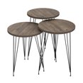 thumbnail image 2 of PAK Home Set of 3 Nesting End Tables - Pine Wood Round Stacking Coffee Side Accent Tables with Metal Legs for Living Room, Home Office, Nightstand for Bedroom, Sturdy & Easy Assembly, Gray, 2 of 6