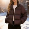 thumbnail image 2 of FYDUU Women's Winter Coats Warm Short Puffy Coat Lightweight Thermal Insulated Jacket With Stand Collar Quilted Jackets Casual Outerwear Casual Outerwear, 2 of 8