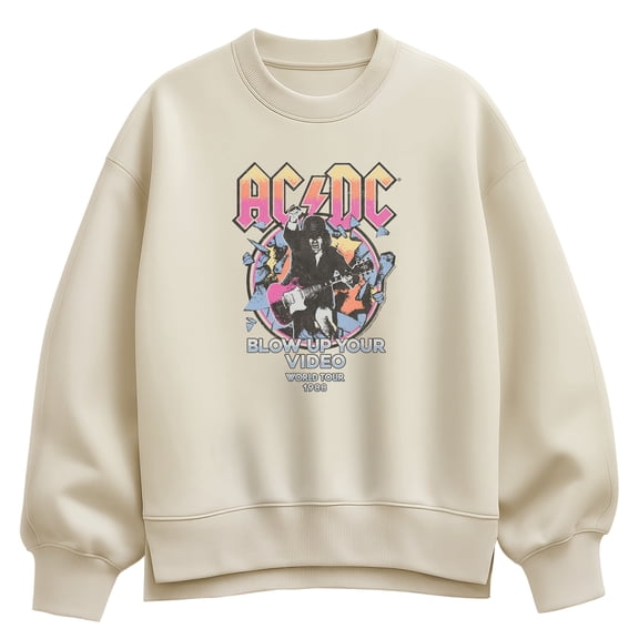AC/DC - Blow Up - Women's Oversized Fleece Crew Sweatshirt