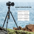 thumbnail image 6 of K&F CONCEPT 64"/1.6m Carbon Fiber Camera Tripod with 360 Degree Ball Head,Lightweight 8kg/17.6lbs Load Travel Quick Release Plate for DSLR Cameras Indoor Outdoor, 6 of 7
