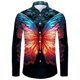 thumbnail image 1 of Camisa de manga larga con estampado de mariposa y animé estampado de búho en 3D ropa de calle de manga larga para hombre top informal de manga larga para exteriores, 1 of 6