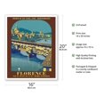 thumbnail image 2 of Florence Italy - FIRENZE Ponte Vecchio - Paris-Lyon-Méditerranée (PLM) River Arno - Vintage Travel Poster by Roger Broders c.1921 - Fine Art Matte Paper Print (Unframed) 16x20in, 2 of 4