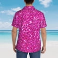 thumbnail image 4 of Honeii Rose Red Glitter Print Men’s Hawaiian Shirt,Classic Button-Down Short Sleeve Shirt, for Beach, Vacation, and Outdoor Activities,Medium, 4 of 7