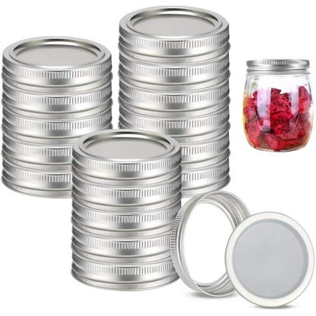100 Pcs Regular Mouth 70mm Canning Lids - Leak Proof & Reusable Mason Jar Lids