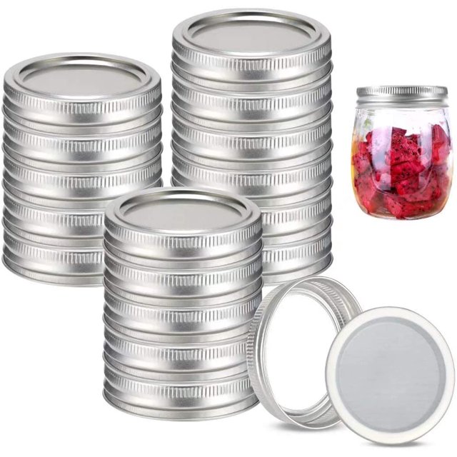 24Set Regular Mouth Canning Lids Bands Split-Type for Mason Jar Canning Lids 70mm