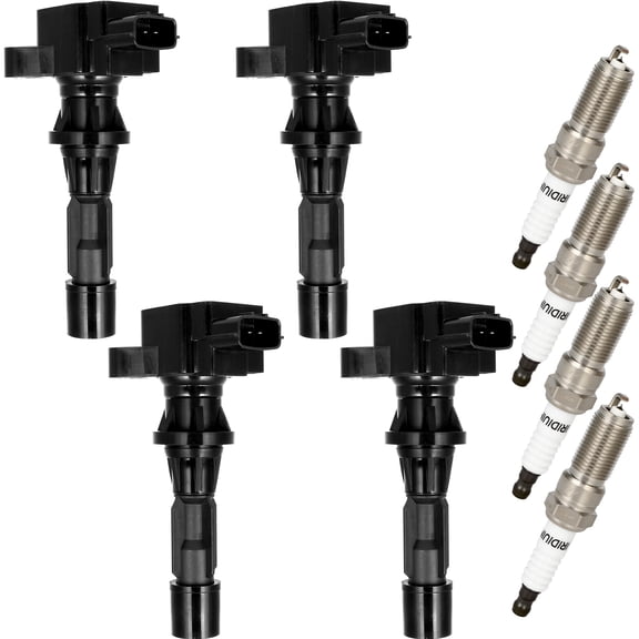 SCITOO UF540 4 ignition coils with 4 iridium Spark Plugs for Mazda 3 6 CX-7 MX-5 L4 2.0L 2.3L 2.5L OE:C1683 Uf540 5c1740 L3g2-18-100a L3g2-18-100b L3g2-18-100b9u 3453 L3G218100A9U C1683 5C1740