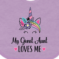 thumbnail image 4 of Inktastic My Great Aunt Loves Me Unicorn Niece Girls Baby Bib, 4 of 4