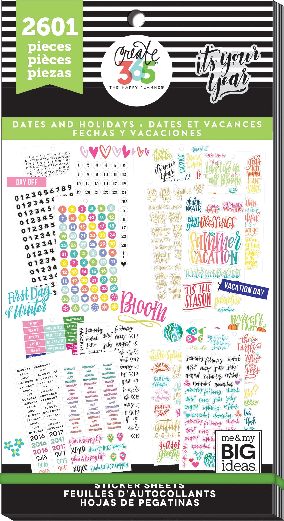 Happy Planner Sticker Value PackDates & Holidays, 2601/Pkg Walmart Canada
