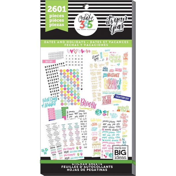Happy Planner Sticker Value Pack-Dates & Holidays, 2601/Pkg - Walmart.ca