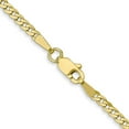 thumbnail image 5 of Auriga 10k Yellow Gold 2.2mm Flat Beveled Curb Chain Necklace 24inch for Women, 5 of 6