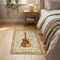 thumbnail image 3 of ODIKA Print Music Notes Retro Vintage Border Acoustic Motif Guitar Flowing Dynamic for Bedroom, Nursery, RV, Pet Friendly & Kids Safe Bedside, 3 of 7