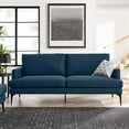 thumbnail image 2 of Sofa Couch, Azure Navy Blue, Fabric, Living Kitchen Cafe Bistro Hospitality Restaurant, Modern Contemporary HB34295, 2 of 8