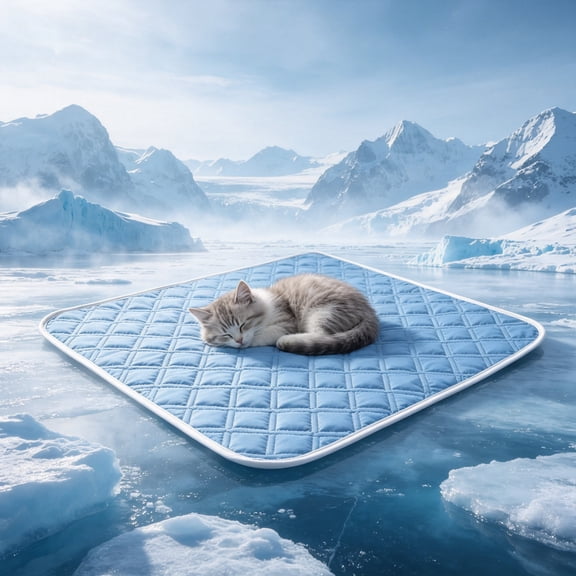 Pet Cooling Pad, Instant Chill Breathable Fabric 17.5x13.6 in Mat Indoor Outdoor Bed Crate Kennel Floor Summer Heat Relief Portable Pressure Activated Dogs Cats Light Blue