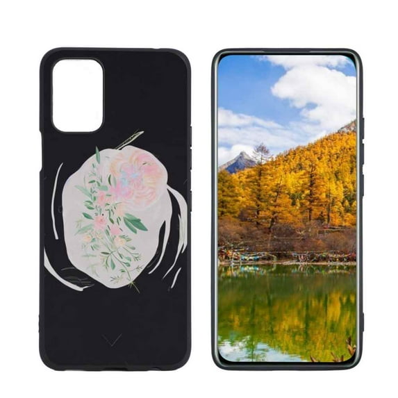 Pastel-Floral-Art-Herb-281 Phone Case, Degined for LG Q52 Case Men Women, Flexible Silicone Shockproof Case for LG Q52