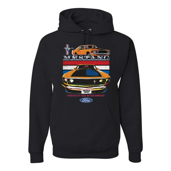 Wild Bobby, Mustang Powered by Ford Performance Cars and Trucks Unisex Graphic Hoodie Sweatshirt, Black, Small