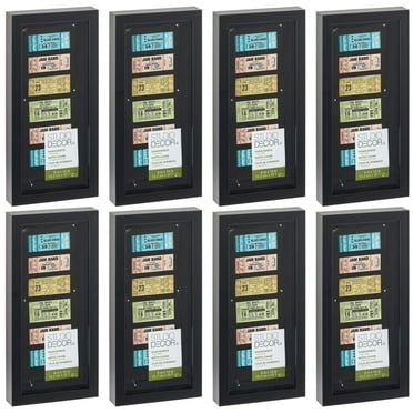 6" x 14" Black Panel Shadow Box by Studio Décor - Memory Box Display Case for Keepsakes - Mementos - and Memorabilia - Bulk 8 Pack