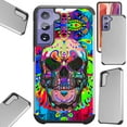 thumbnail image 1 of Compatible with Samsung Galaxy S21 5G Hybrid Fusion Guard Phone Case Cover (Skull Colorful), 1 of 1