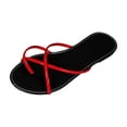 thumbnail image 6 of Xucatan Women's Crisscross Strap Flat Sandals, Multiple Glossy Thin Straps Low Heel Slippers, Patent Leather Casual Summer Shoes, Versatile Colorful Design for Spring Daily Gift, 6 of 9