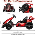 thumbnail image 2 of Historyli Kart eléctrico de 24 V,potente kart de drifting,asiento ajustable,velocidad de 13 km/h,luces LED,juguete para exteriores para niños de 6 a 15 años,color rojo., 2 of 6
