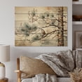thumbnail image 2 of Designart "Birds in Pine Trees A Natural Harmony II" Animals Print on Natural Pine Wood, 2 of 5