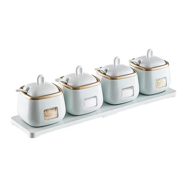 Contenedor de almacenamiento para cocina, contenedor de especias, caja de especias de 4 compartimentos