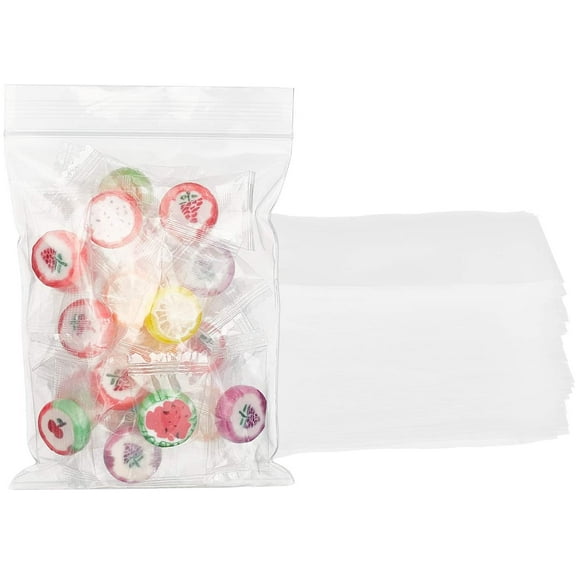 4 x 5 Inch Resealable Clear Plastic Bags 100pcs Reclosable Zipper Bags Plastic Bags with Zip Lock Thickening for Confetti Jewelry Packaging 0.08mm(3.1Mil) Thick