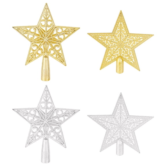 4 Pcs Mini Christmas Tree Topper Glitter Star Mini Christmas Tree Topper Christmas Tree Decoration Treetop 2 Style Star Christmas