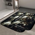 thumbnail image 2 of 1pc Skulls with Vines and Flowers Absorbent Non-Slip Bathroom Thickened Flannel Rug Decor,Soft,Quick Drying,Suitable For Indoor/outdoor Use,Bathrooms,Bedrooms,Kitchens,Terrace,Laundry Rooms,16"x24", 2 of 9
