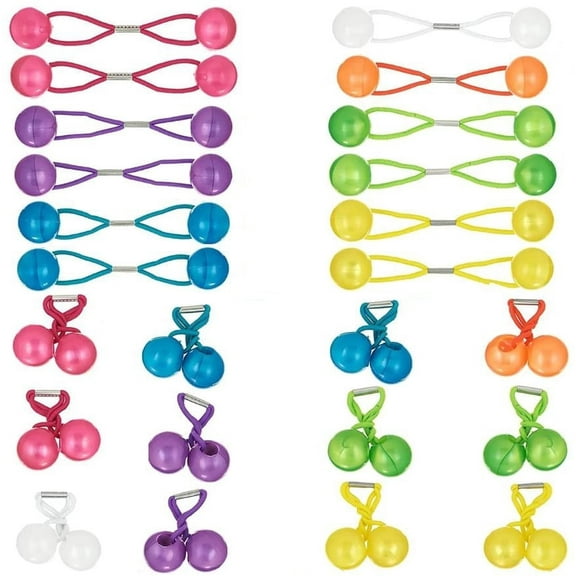 24 Pcs Hair Balls for Girls Hair,Bexikou Colorful Ball Hair Ties Cute Ponytail Holders,Bubble Hair Bands Rubber Hair Elastics Ties for Baby Toddler Girls