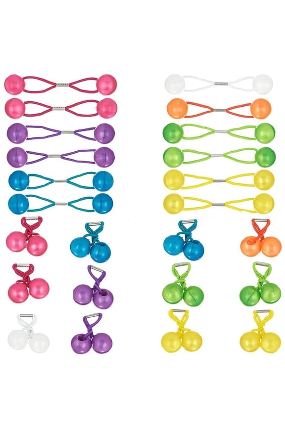 24 Pcs Hair Balls for Girls Hair,Bexikou Colorful Ball Hair Ties Cute Ponytail Holders,Bubble Hair Bands Rubber Hair Elastics Ties for Baby Toddler Girls