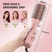 NEXPURE Blow Dryer Brush, 4-in-1 Ionic Hair Dryer Brush Volumizer, Ceramic Titanium Anti-Frizz Hot Air Brush for Medium to Long Hair Styling, Pink