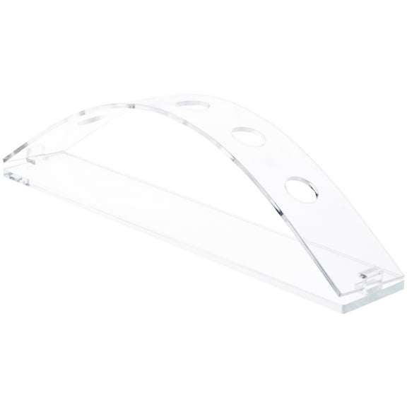 Plymor Clear Acrylic Curved Wine Bottle Stopper Display Riser, 3.25" H x 12" W x 2" D