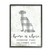 Stupell Industries Where Someone Runs to Greet You Dog Phrase, 11 x 14,Design by Daphne Polselli
