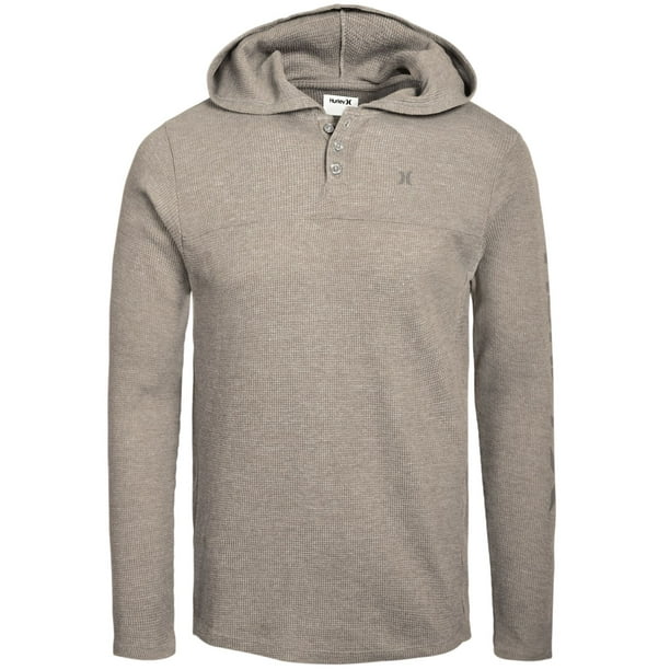 Hurley Mens Hoodie Astoria Waffle Knit Henley Pullover 2XL Walmart