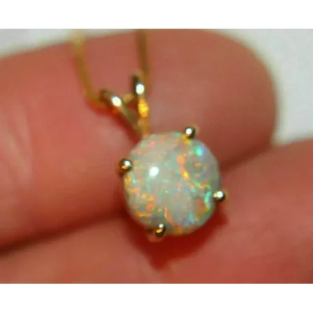 2.00Ct Round Cut Lab Created Fire Opal 14K Yellow Gold Plated Solitaire Pendant