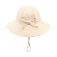 thumbnail image 5 of HAOTAGS Infant Toddler Bucket Hats, Solid Color Cotton Sun Cap Bowknot Adjustable Summer UV Protection Fisherman Hat Beige Size 1T, 5 of 8