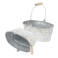 thumbnail image 5 of LABELEPH 2Pcs Metal Containers Oval Shape Retro Style Flower Vase for Household Decoration 7.5X5.1X3.1in, 5 of 8