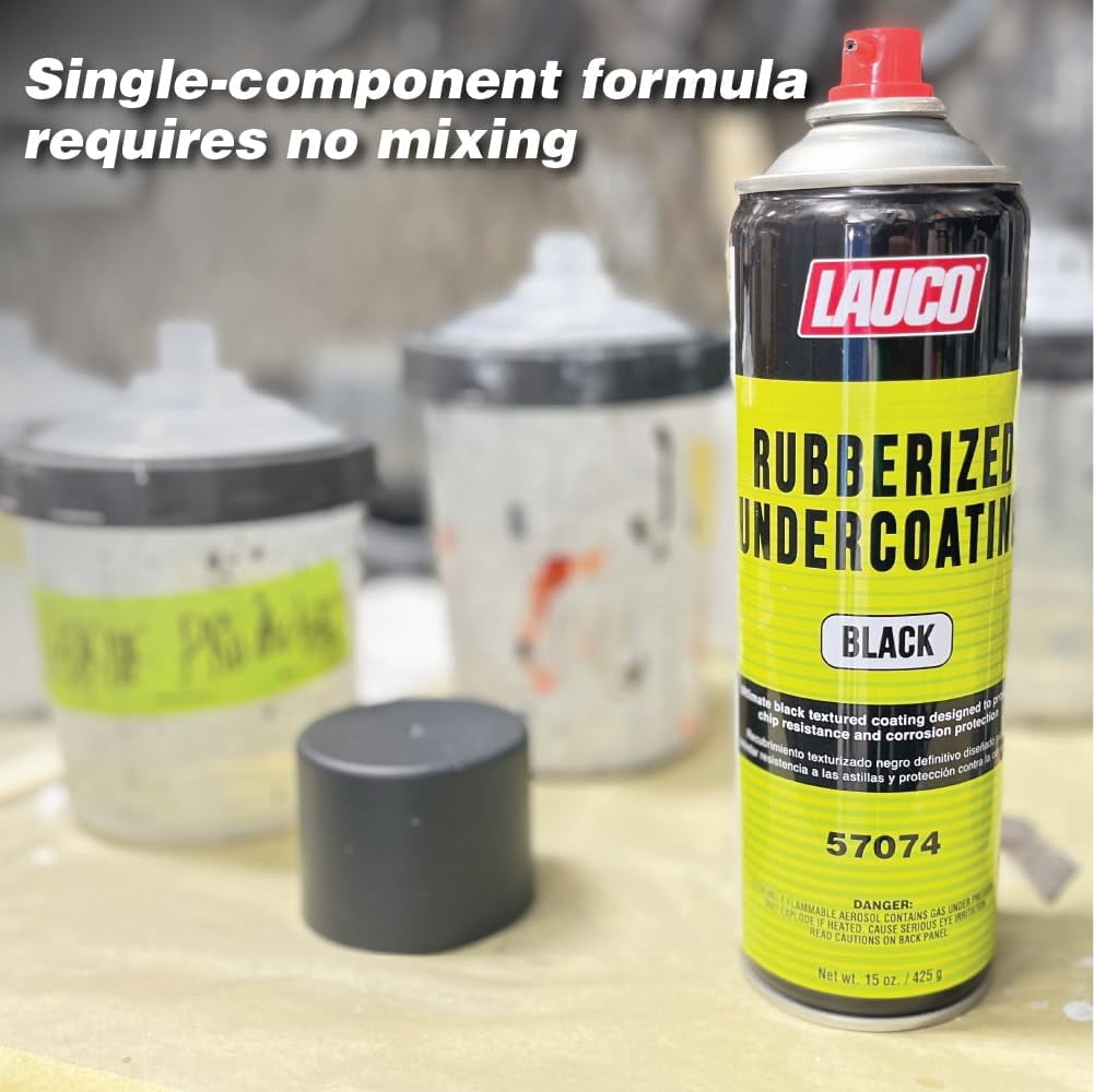 Rubberized Undercoating Black Aerosol Spray Can 15oz Quantity: 6 Pack With Gun