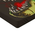 thumbnail image 2 of Ambesonne Dinosaur Fitted Sheet 2 Pcs Set, Aggressive Wild T-Rex, Twin XL, Dark Brown Fern Green, 2 of 3