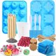 thumbnail image 1 of Kit para Hacer Jabón: Molde de Silicona para Jabón, Medidora, Bolsa de Organza, Palito de Madera para , Flores Secas para Manualidades Azul, 1 of 7