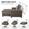 thumbnail image 4 of NEW Pull Out Sofa Bed with 3 Position Recline – 61.4 Inch Charcoal Velvet Upholstered Couch, Dual USB Ports & Solid Rubber Feet, Heavy-Duty Frame for Bedroom & Guest Room, 4 of 9