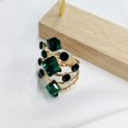 thumbnail image 5 of Big CZ Crystal Statement Wedding Ring for Women Birthstone Cubic Zirconia Balls Fashion Spring Gemstone Open Band Wrap Birthday Valentine's Day Cocktail Party Rings Dainty Jewelry Gifts, 5 of 12