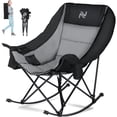 thumbnail image 4 of ABORON Oversized Rocking Camping Chair, Folding Camping Rocker Chair, Fully Padded Patio Chair with Cooler Bag and Side Pocket, Portable Outdoor Recliner Chair, Lawn Chairs with Carrying Bag, 4 of 10