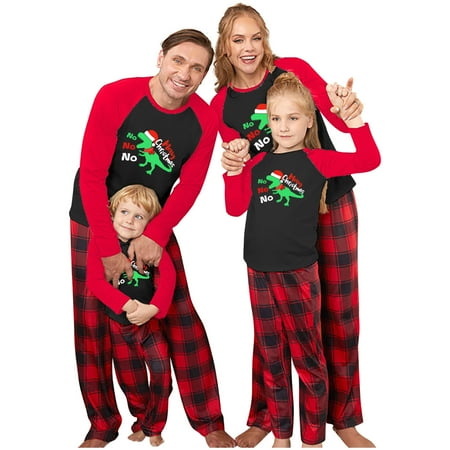 

Dezsed Christmas Pajamas for Family Matching Family Sets Christmas Casual Printed Top With Bottom Outfits Home Wear