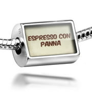 Neonblond Charm Espresso Con Panna Coffee, Vintage style 925 Sterling Silver Bead