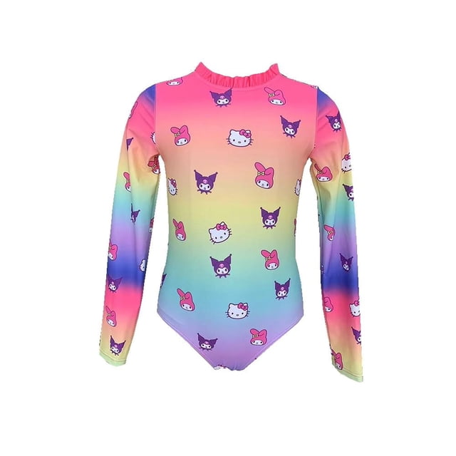 Traje de Baño para Niña Hello Kitty Talla 2 Estampado Full y Degradado Multicolor